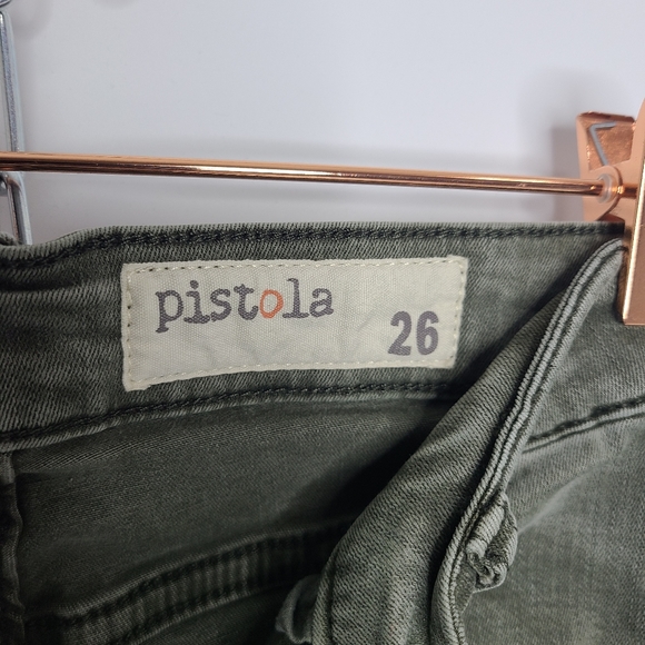 Pistola Audrey Pants Moto Detail Skinny Knit Olive Green Size 26 - Picture 8 of 10